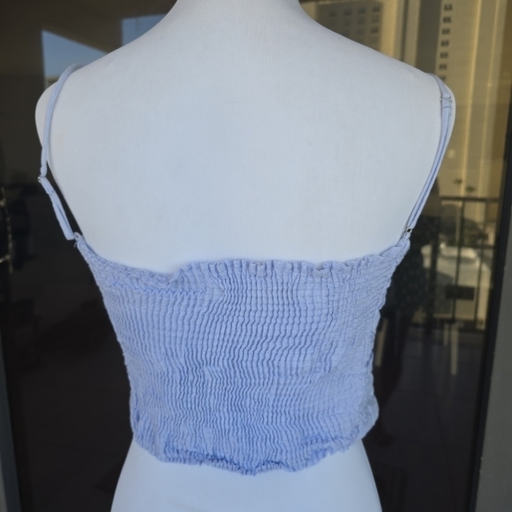 Zara Light Blue‎ Ruffled Camisole - Picture 5 of 8